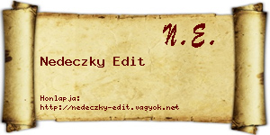 Nedeczky Edit névjegykártya